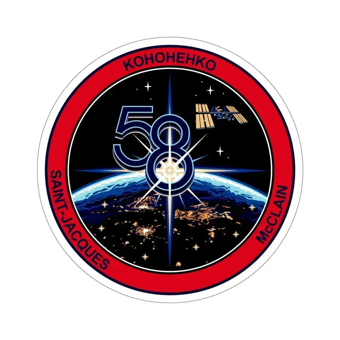 ISS Expedition 58 (NASA) STICKER Vinyl Die-Cut Decal 4 Inch - The Sticker Space