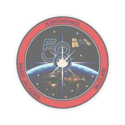 ISS Expedition 58 (NASA) STICKER Vinyl Kiss-Cut Decal 3 Inch Transparent - The Sticker Space