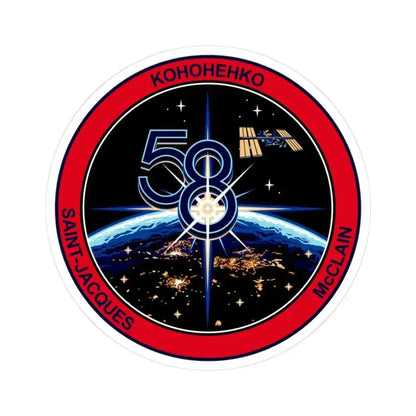 ISS Expedition 58 (NASA) STICKER Vinyl Kiss-Cut Decal 3 Inch White - The Sticker Space
