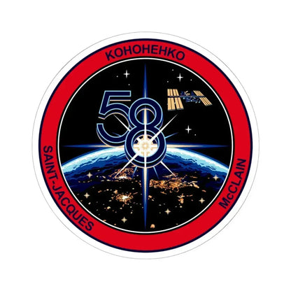 ISS Expedition 58 (NASA) STICKER Vinyl Kiss-Cut Decal 6 Inch White - The Sticker Space
