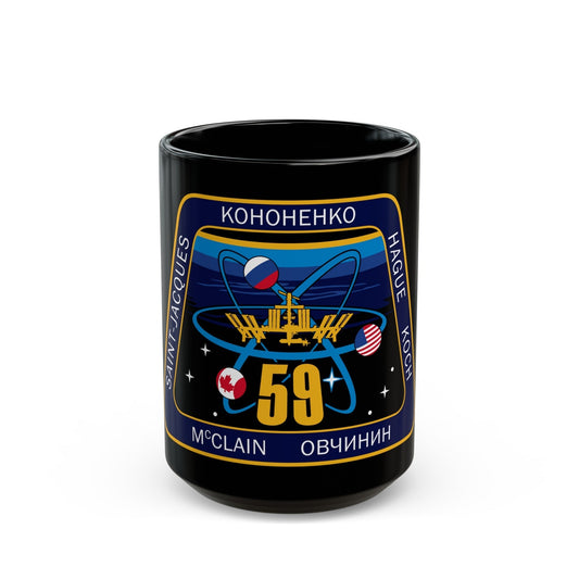 ISS Expedition 59 (NASA) Black Coffee Mug-15oz-The Sticker Space