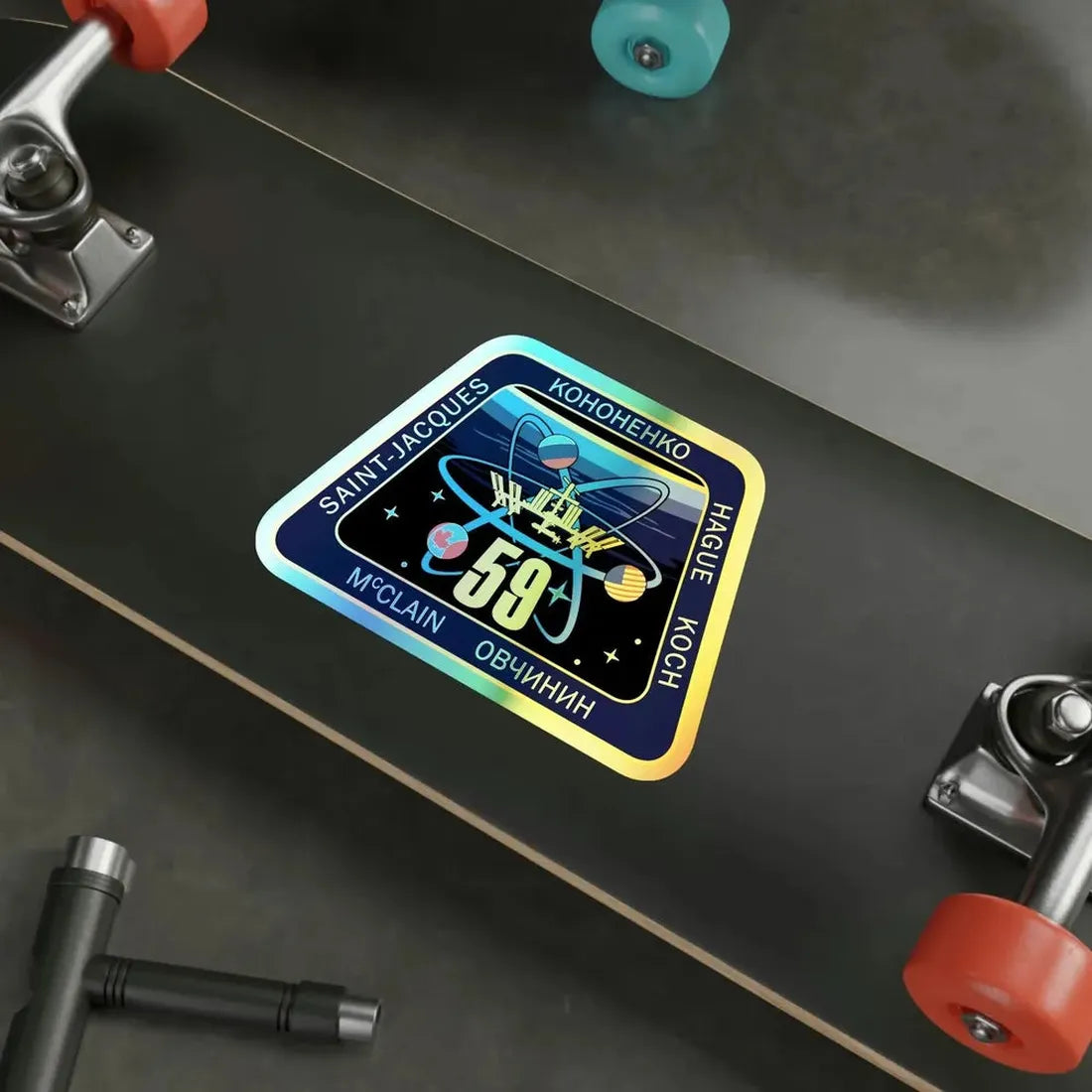 ISS Expedition 59 (NASA) Holographic STICKER Die-Cut Vinyl Decal - The Sticker Space