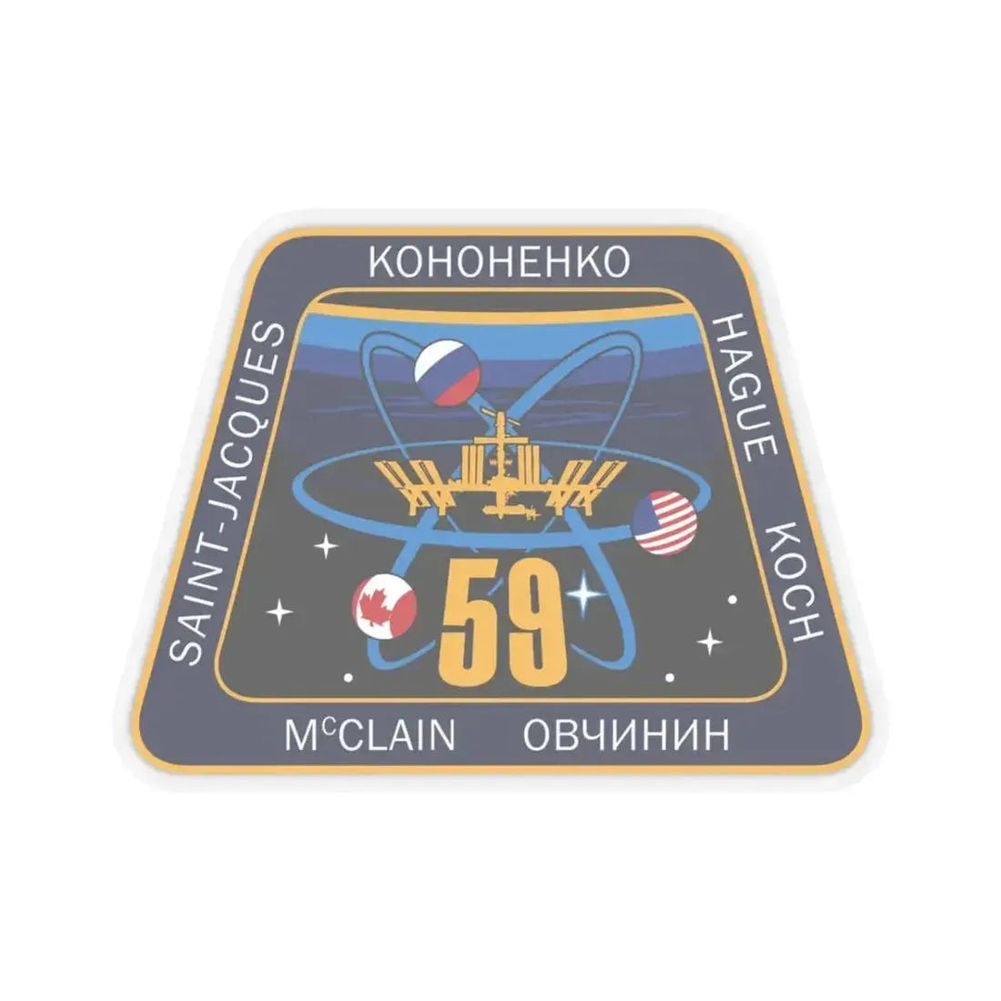 ISS Expedition 59 (NASA) STICKER Vinyl Kiss-Cut Decal 3 Inch Transparent - The Sticker Space