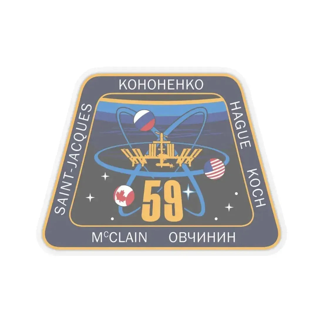 ISS Expedition 59 (NASA) STICKER Vinyl Kiss-Cut Decal 4 Inch Transparent - The Sticker Space