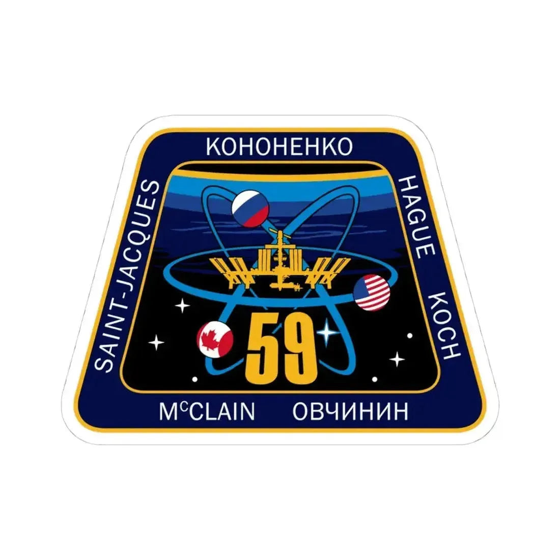 ISS Expedition 59 (NASA) STICKER Vinyl Kiss-Cut Decal 4 Inch White - The Sticker Space
