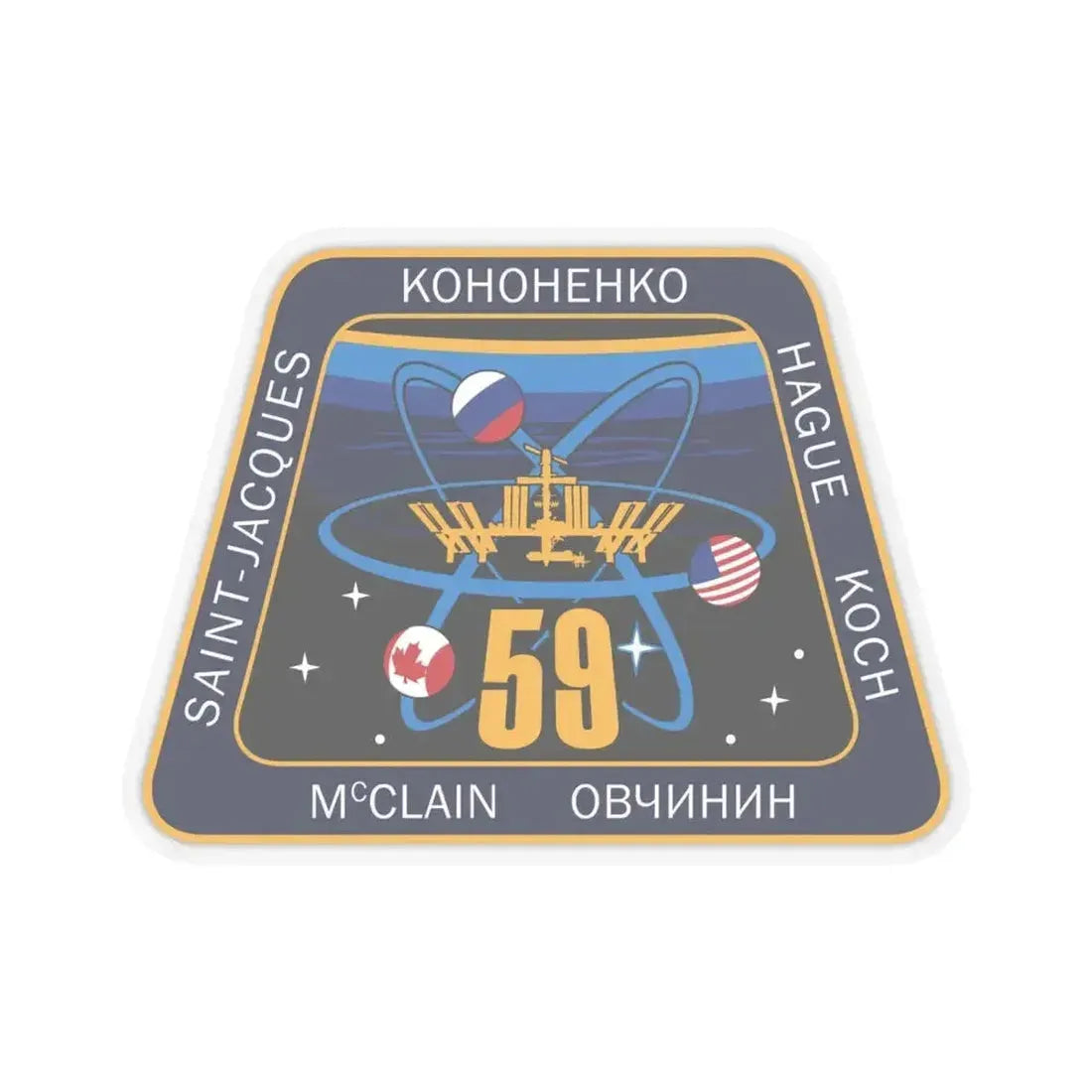 ISS Expedition 59 (NASA) STICKER Vinyl Kiss-Cut Decal 6 Inch Transparent - The Sticker Space
