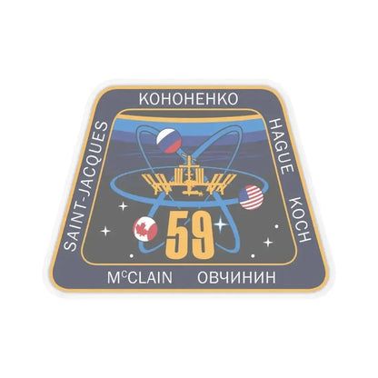 ISS Expedition 59 (NASA) STICKER Vinyl Kiss-Cut Decal 6 Inch Transparent - The Sticker Space