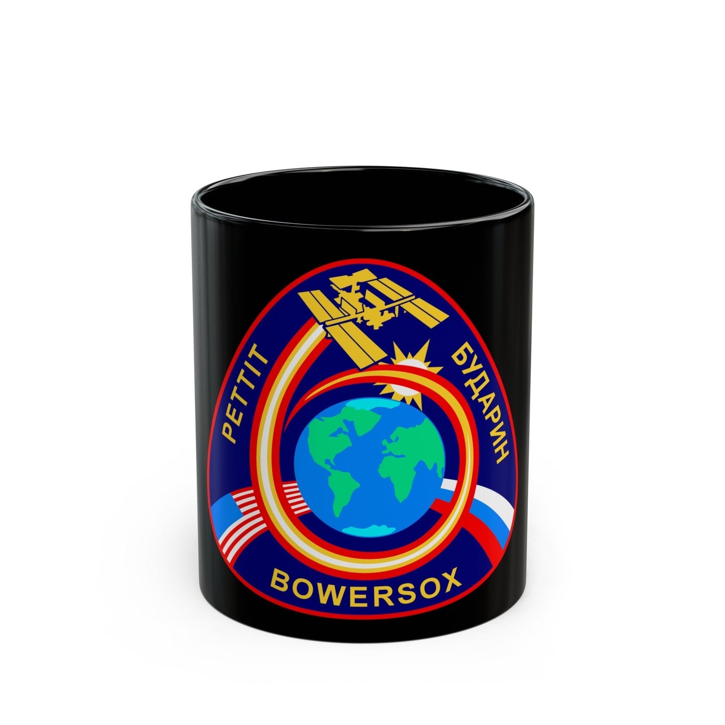 ISS Expedition 6 (NASA) Black Coffee Mug-11oz-The Sticker Space