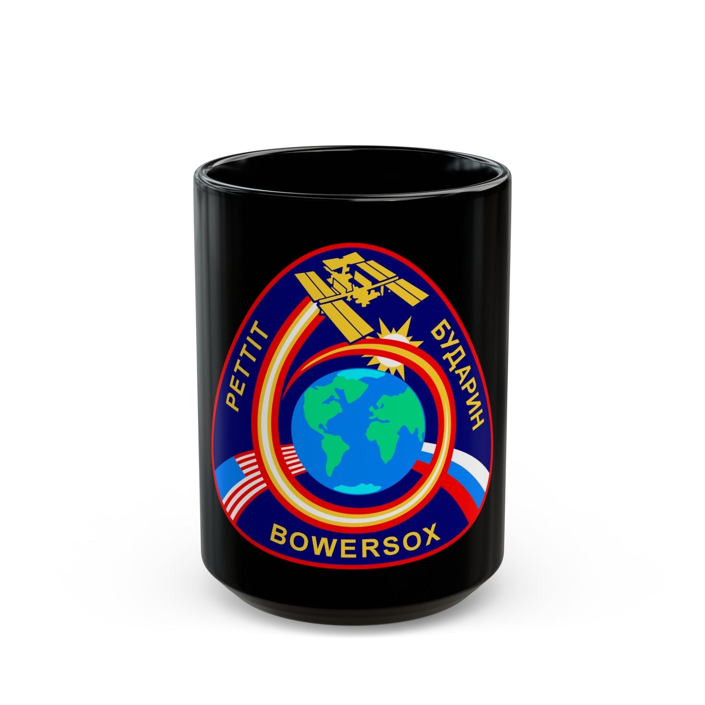 ISS Expedition 6 (NASA) Black Coffee Mug-15oz-The Sticker Space