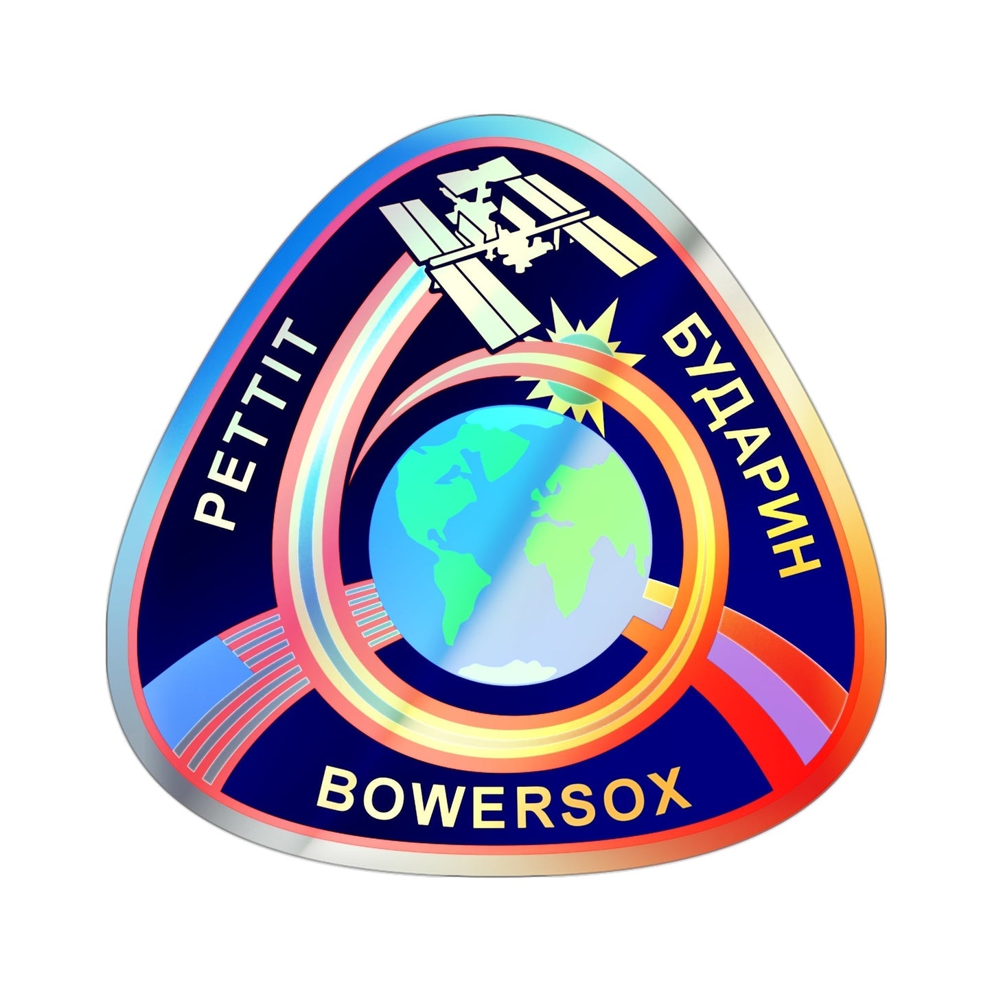 ISS Expedition 6 (NASA) Holographic STICKER Die-Cut Vinyl Decal-3 Inch-The Sticker Space