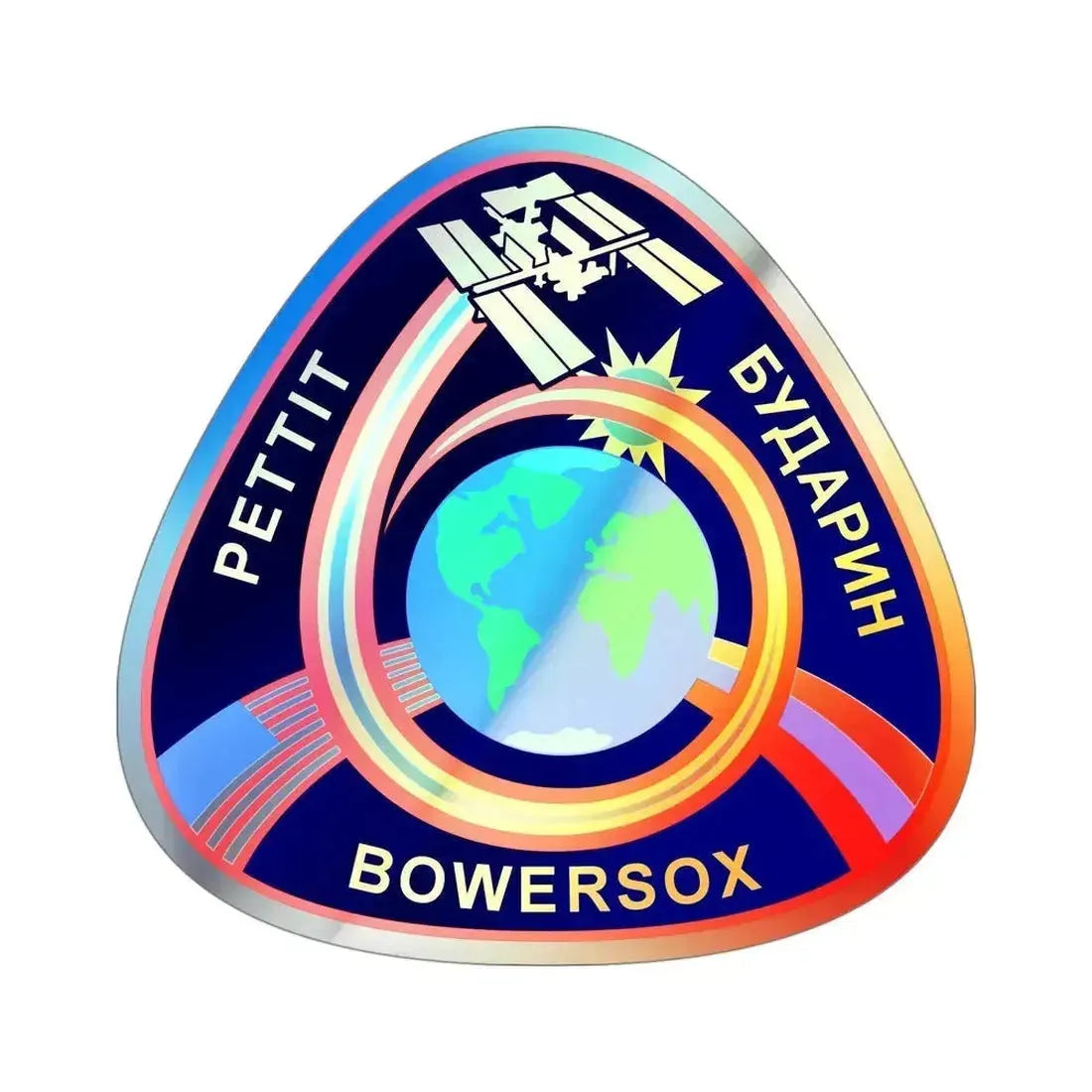 ISS Expedition 6 (NASA) Holographic STICKER Die-Cut Vinyl Decal 4 Inch Holographic - The Sticker Space