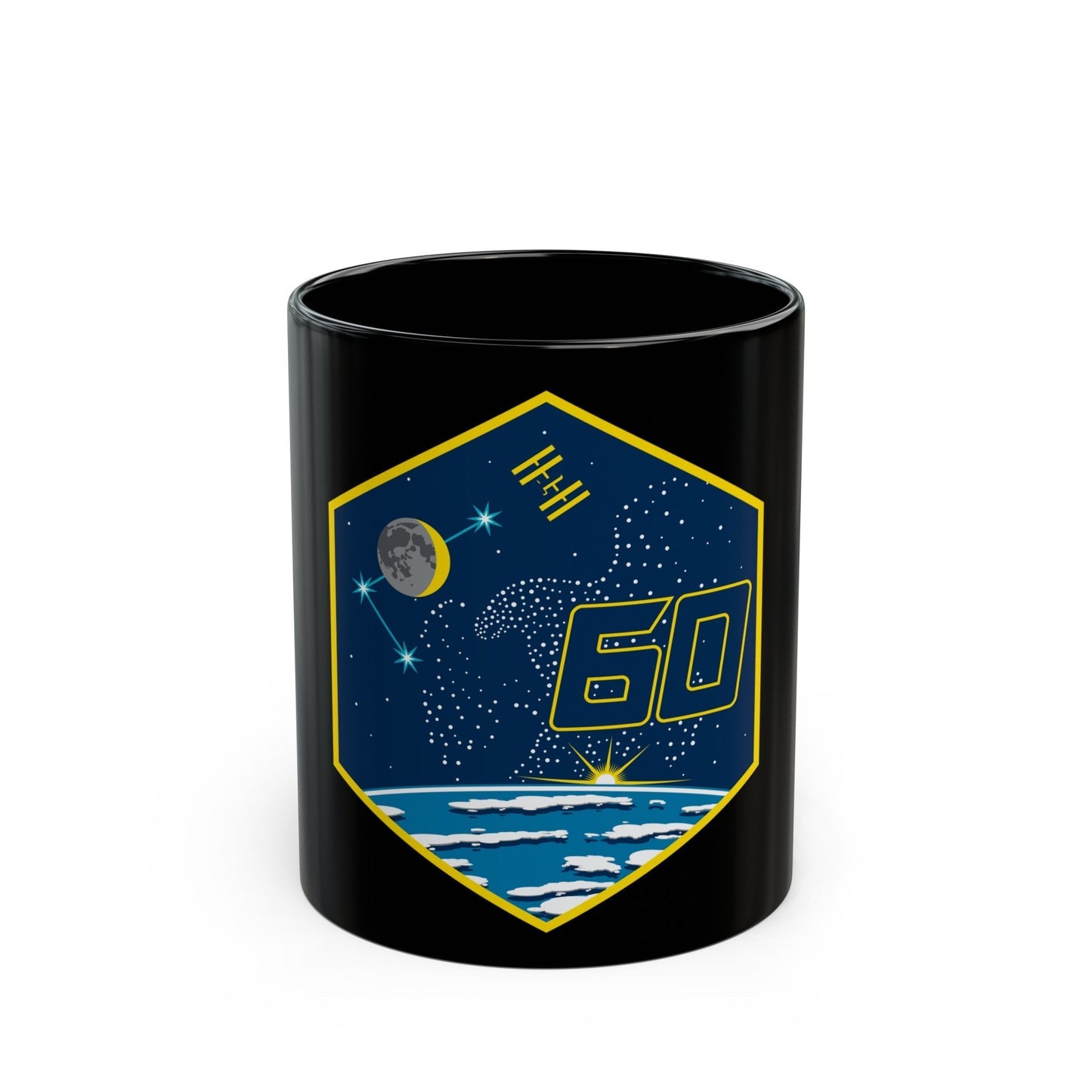 ISS Expedition 60 (NASA) Black Coffee Mug-11oz-The Sticker Space