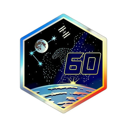 ISS Expedition 60 (NASA) Holographic STICKER Die-Cut Vinyl Decal 6 Inch Holographic - The Sticker Space