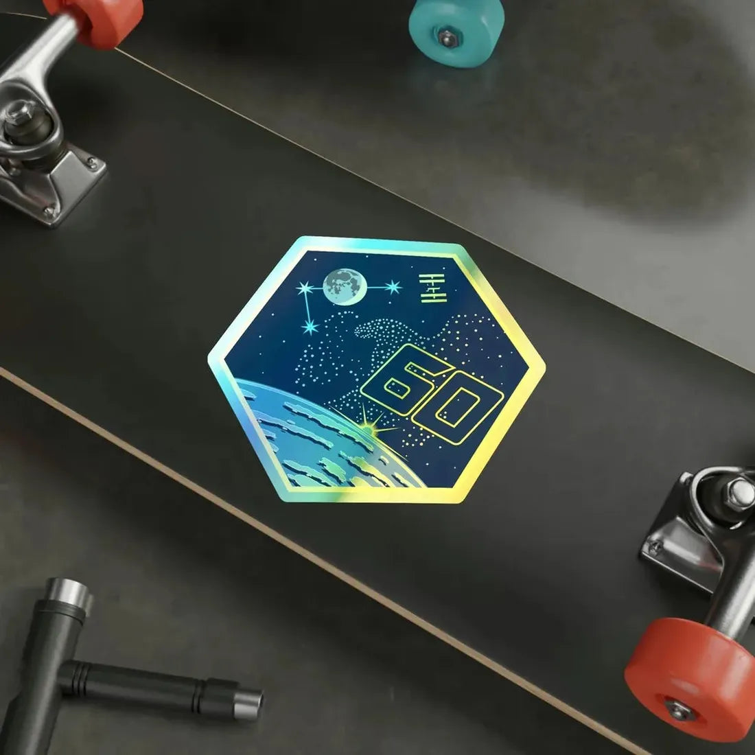 ISS Expedition 60 (NASA) Holographic STICKER Die-Cut Vinyl Decal - The Sticker Space