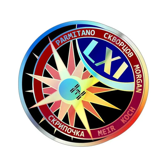 ISS Expedition 61 (NASA) Holographic STICKER Die-Cut Vinyl Decal 6 Inch Holographic - The Sticker Space