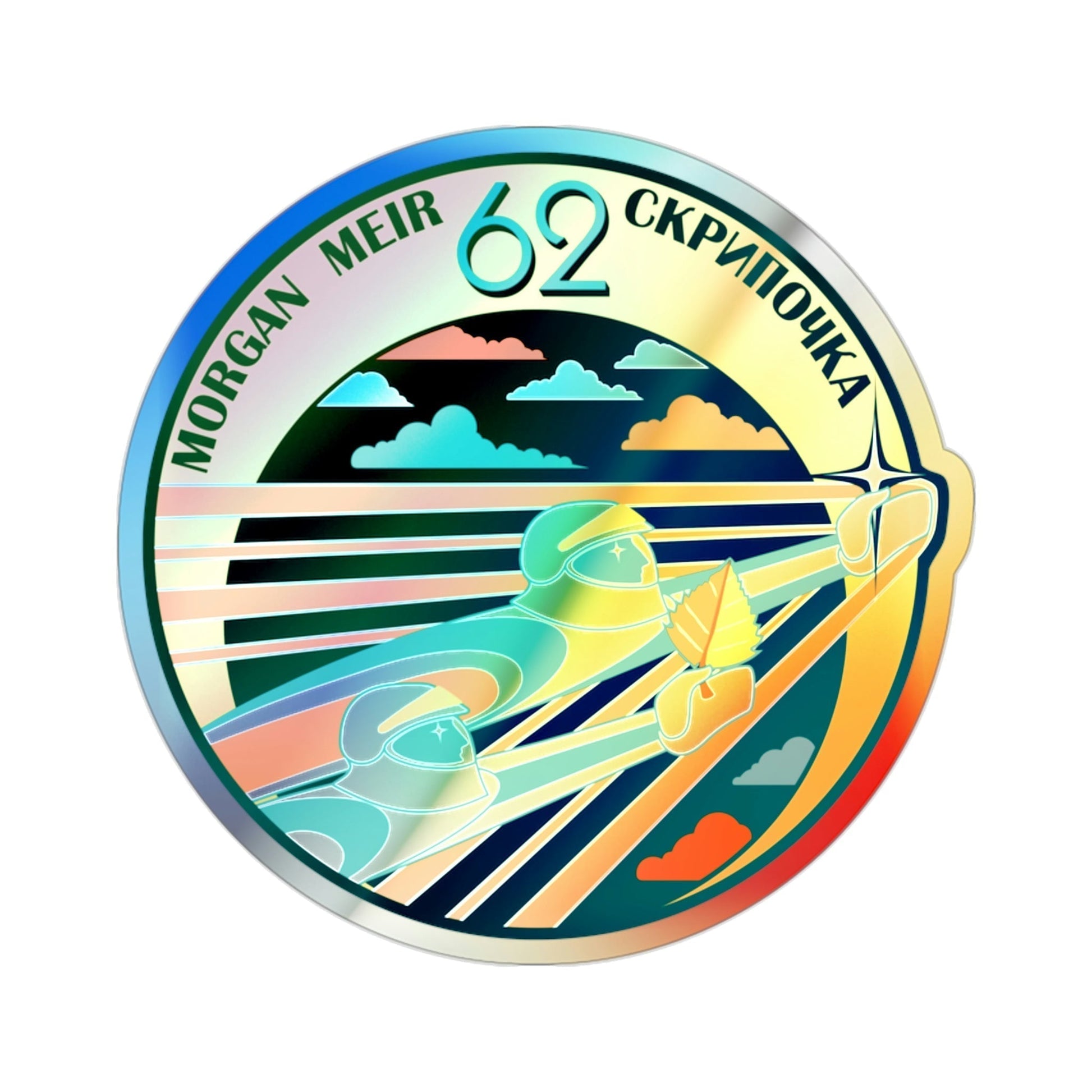 ISS Expedition 62 (NASA) Holographic STICKER Die-Cut Vinyl Decal-2 Inch-The Sticker Space