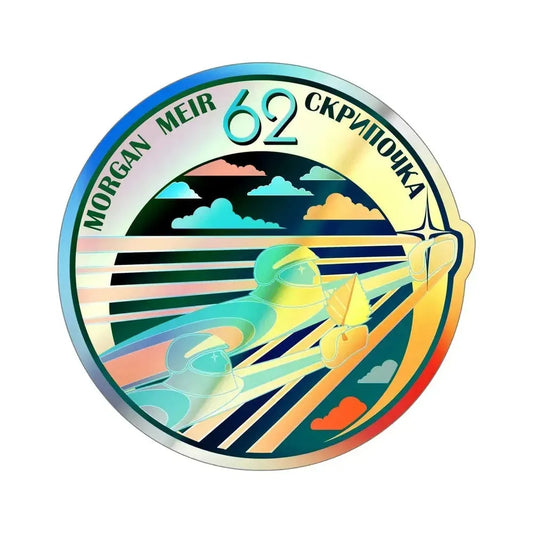 ISS Expedition 62 (NASA) Holographic STICKER Die-Cut Vinyl Decal 6 Inch Holographic - The Sticker Space