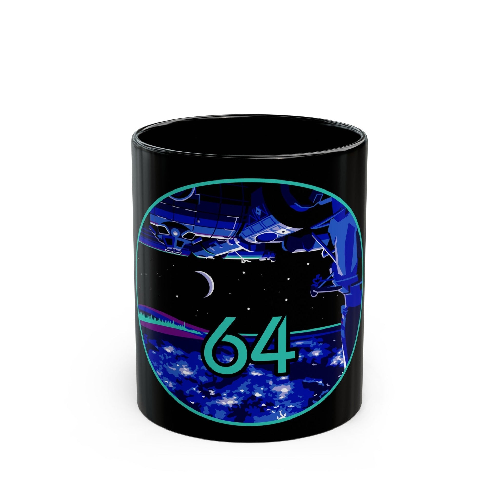 ISS Expedition 64 (NASA) Black Coffee Mug-11oz-The Sticker Space