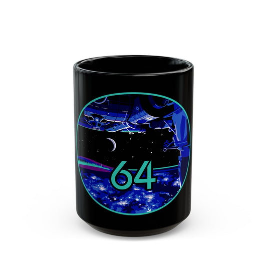 ISS Expedition 64 (NASA) Black Coffee Mug-15oz-The Sticker Space