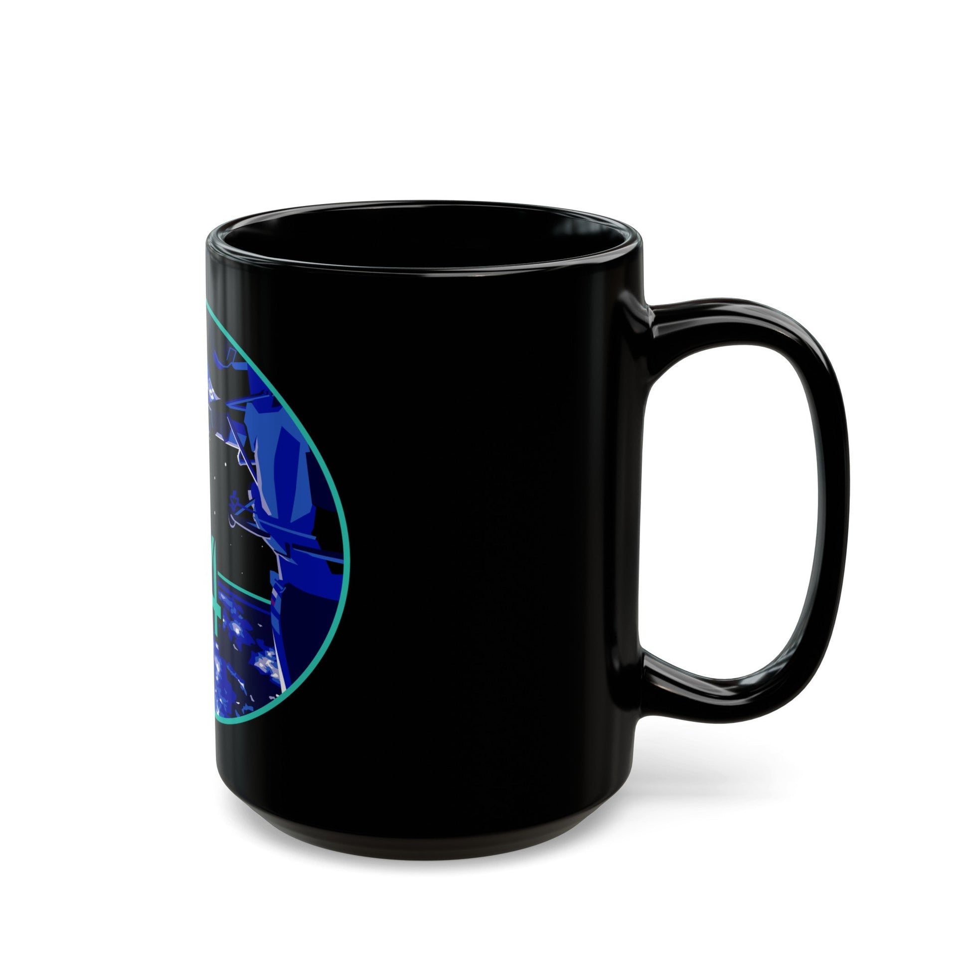 ISS Expedition 64 (NASA) Black Coffee Mug-The Sticker Space