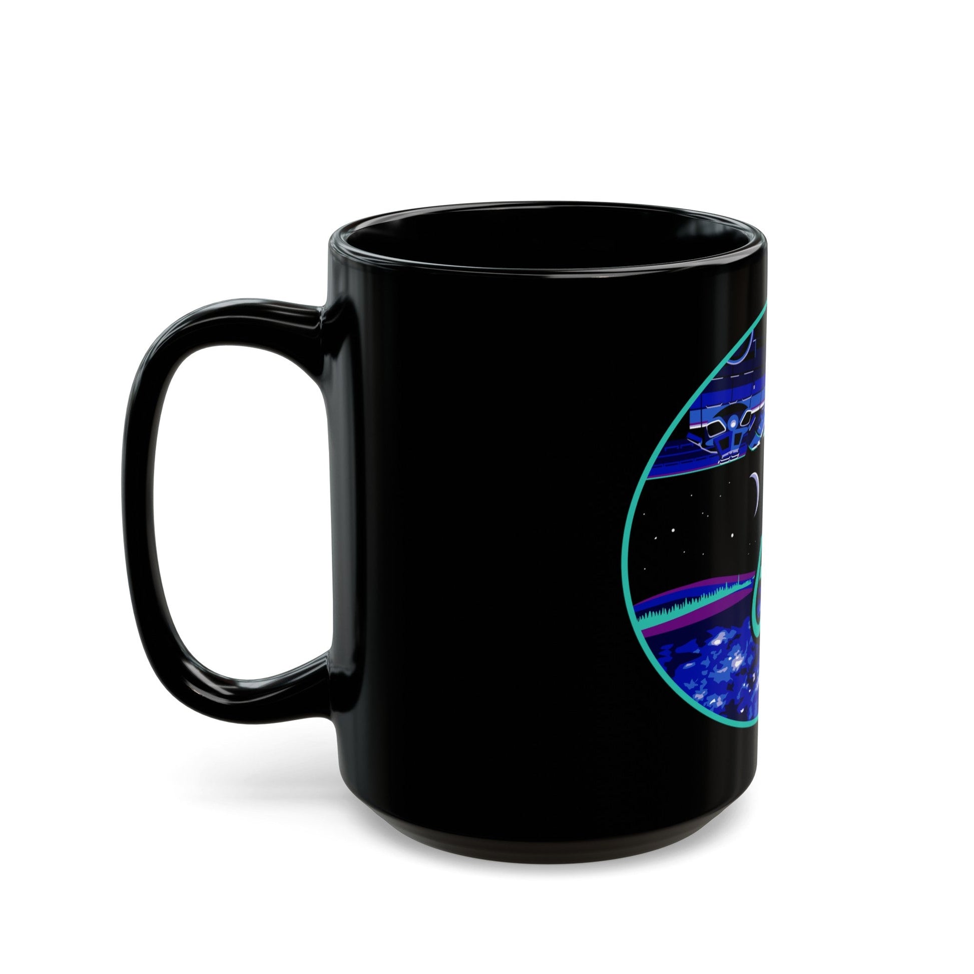 ISS Expedition 64 (NASA) Black Coffee Mug-The Sticker Space