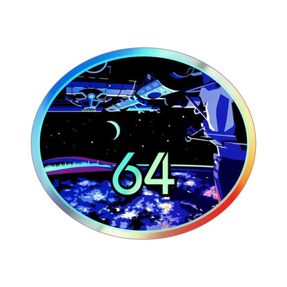 ISS Expedition 64 (NASA) Holographic STICKER Die-Cut Vinyl Decal - The Sticker Space