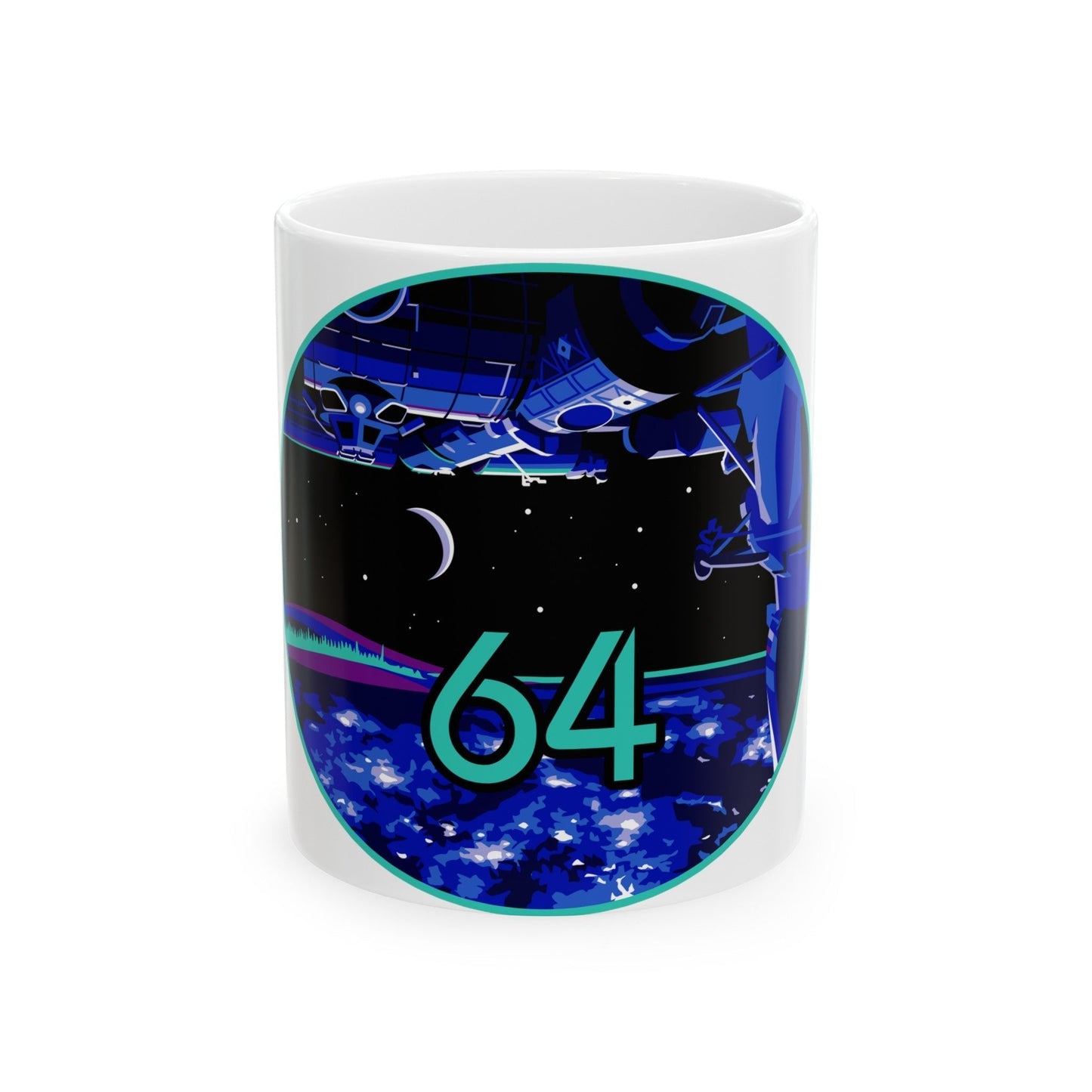 ISS Expedition 64 (NASA) White Coffee Mug-11oz-The Sticker Space