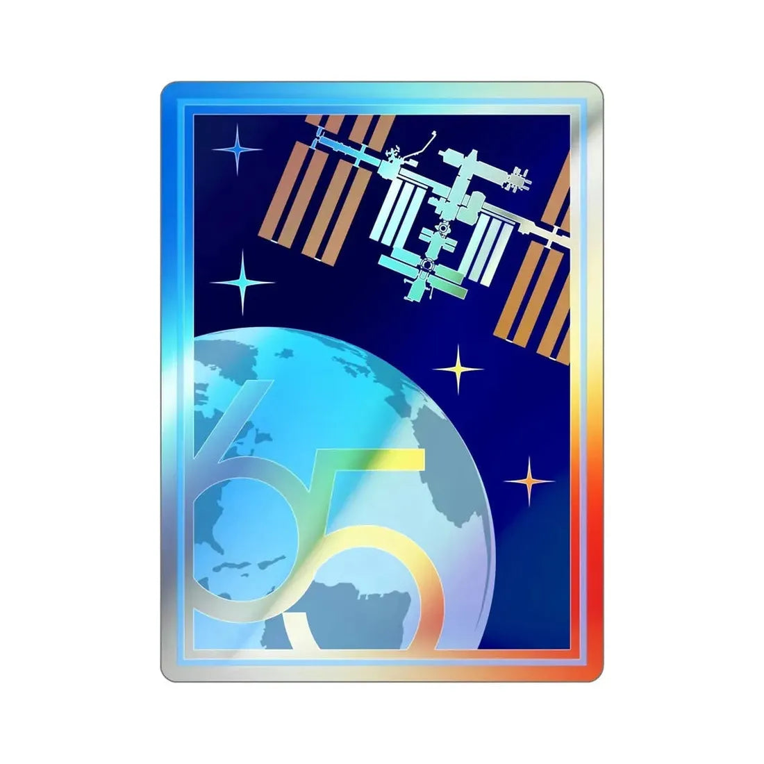 ISS Expedition 65 (NASA) Holographic STICKER Die-Cut Vinyl Decal - The Sticker Space