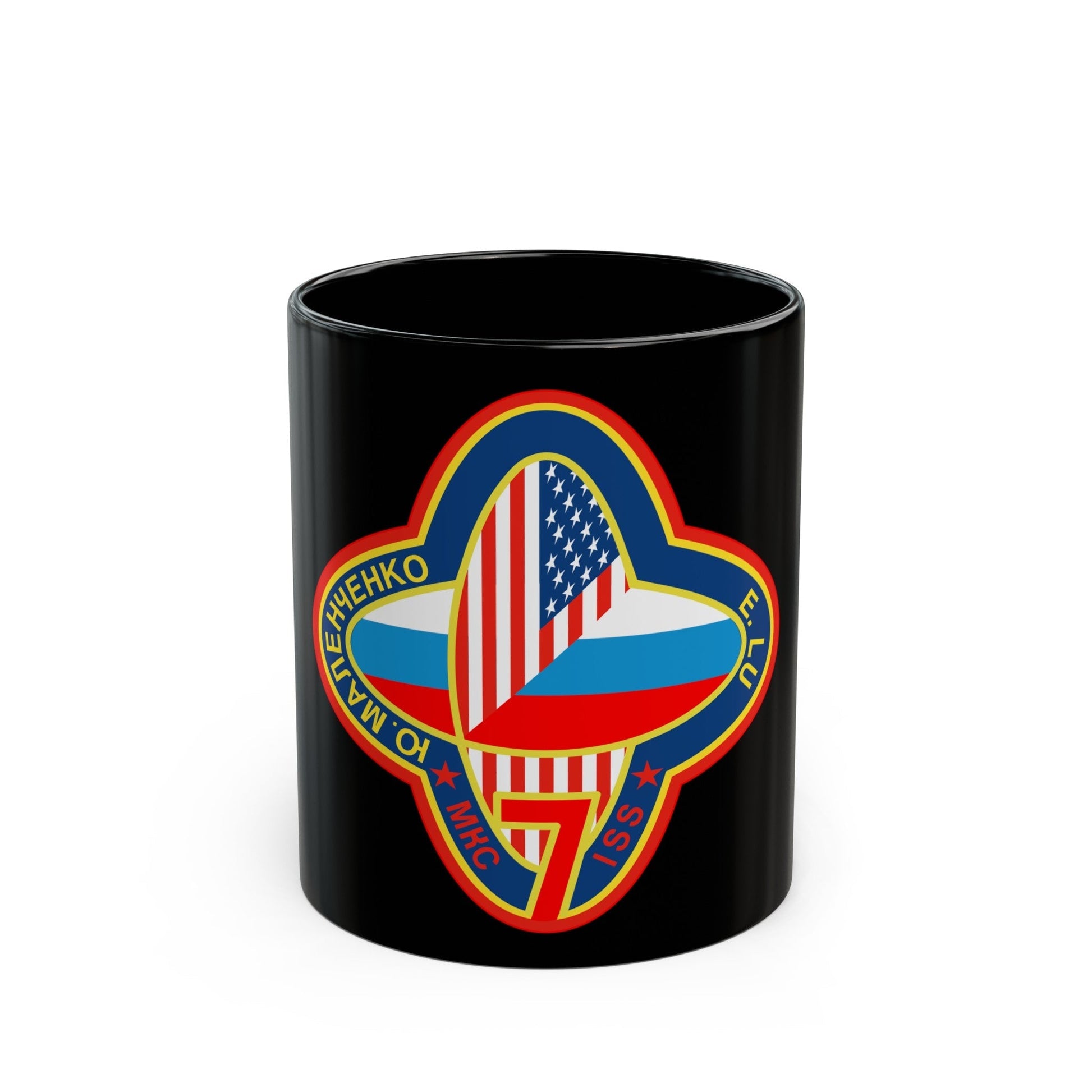 ISS Expedition 7 (NASA) Black Coffee Mug-11oz-The Sticker Space