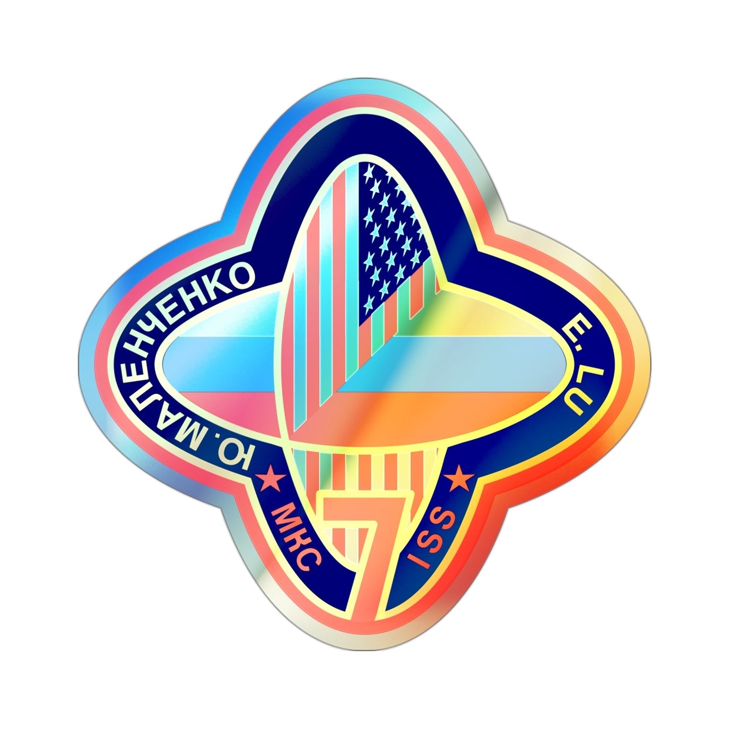 ISS Expedition 7 (NASA) Holographic STICKER Die-Cut Vinyl Decal-3 Inch-The Sticker Space