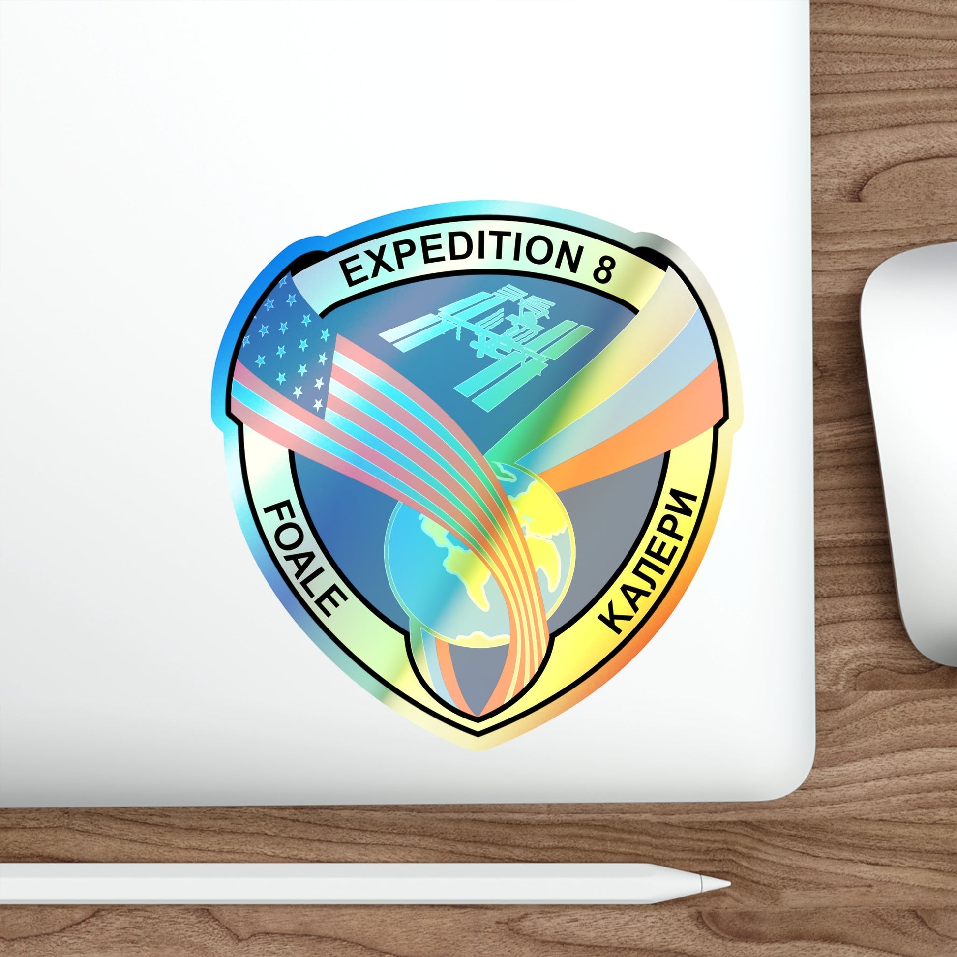 ISS Expedition 8 (NASA) Holographic STICKER Die-Cut Vinyl Decal-The Sticker Space