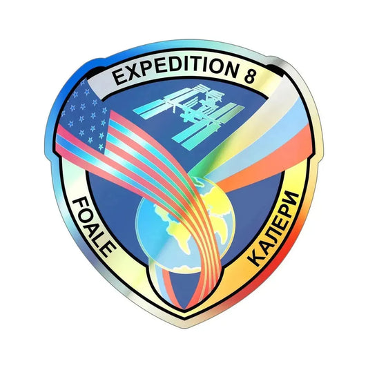 ISS Expedition 8 (NASA) Holographic STICKER Die-Cut Vinyl Decal 6 Inch Holographic - The Sticker Space