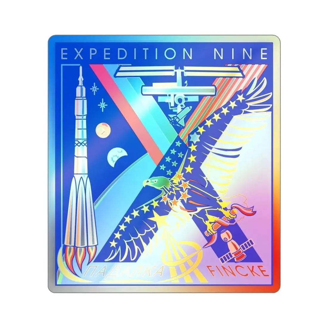 ISS Expedition 9 (NASA) Holographic STICKER Die-Cut Vinyl Decal - The Sticker Space