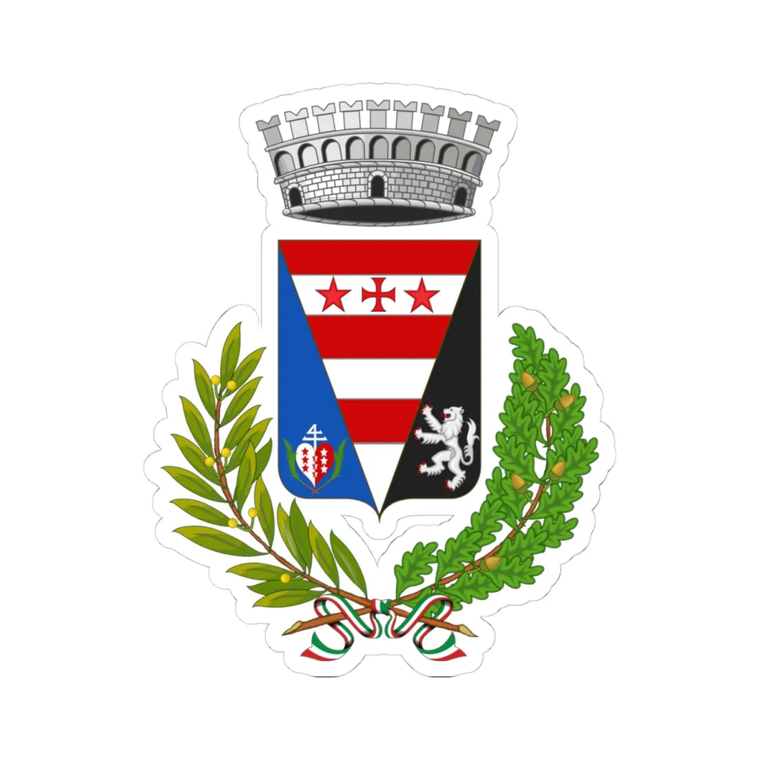 Issime-Stemma (Italy) (Coat of Arms) STICKER Vinyl Kiss-Cut Decal 4 Inch White - The Sticker Space