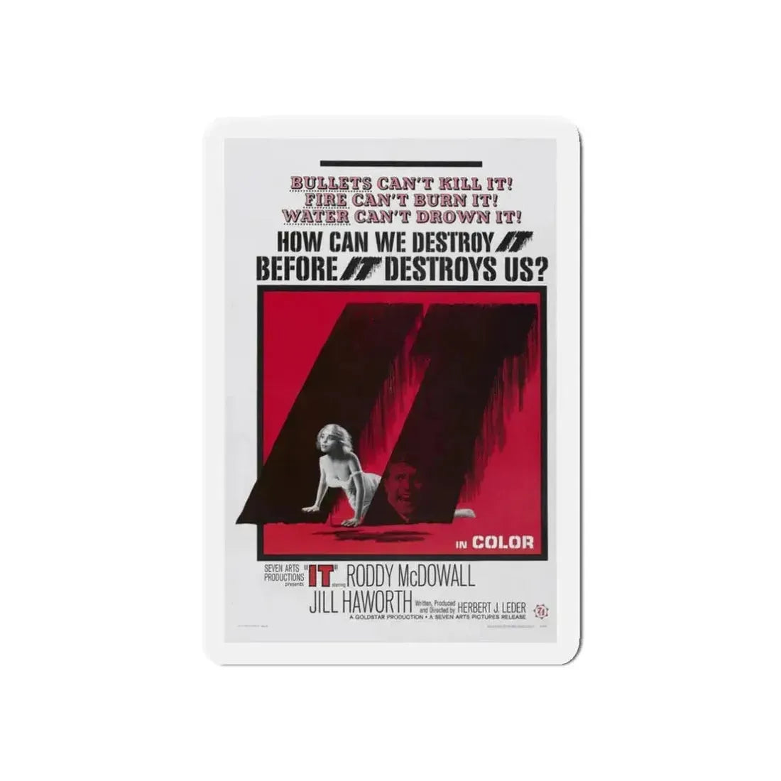 IT 1967 Movie Poster - Refrigerator Magnet 3 Inch Die-Cut - The Sticker Space