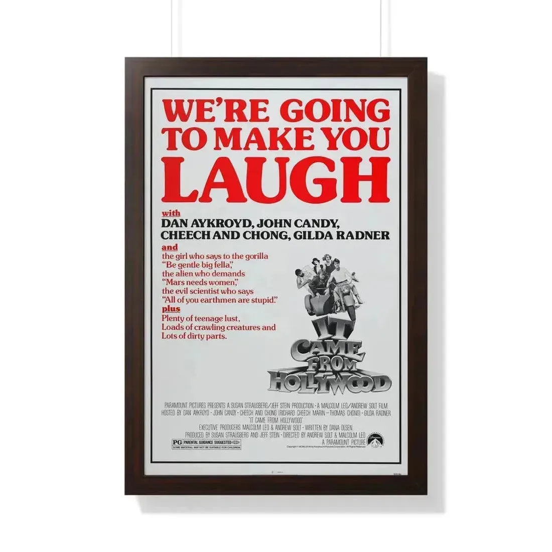 IT CAME FROM HOLLYWOOD 1982 - Framed Movie Poster 20" x 30" Walnut - The Sticker Space