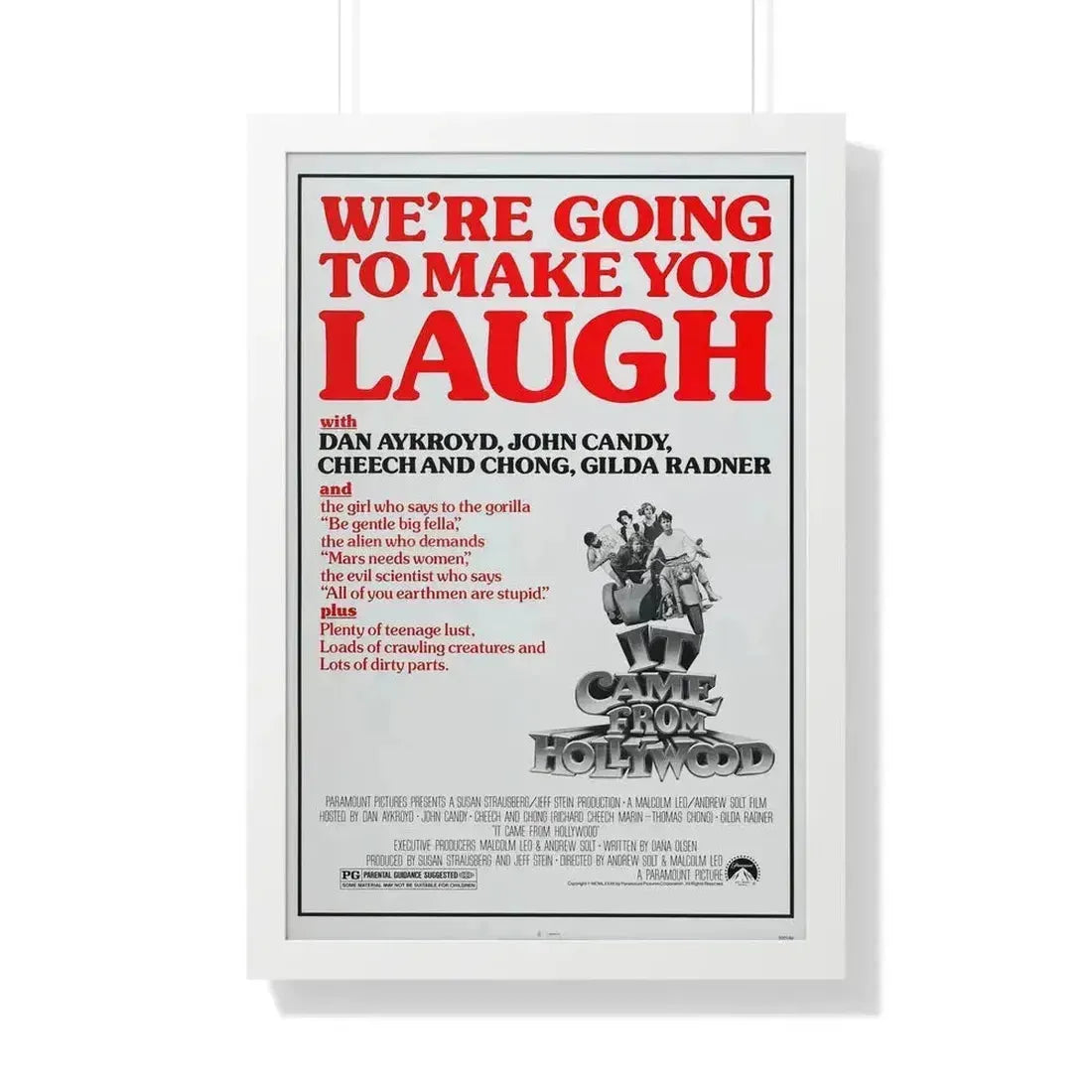 IT CAME FROM HOLLYWOOD 1982 - Framed Movie Poster 20" x 30" White - The Sticker Space