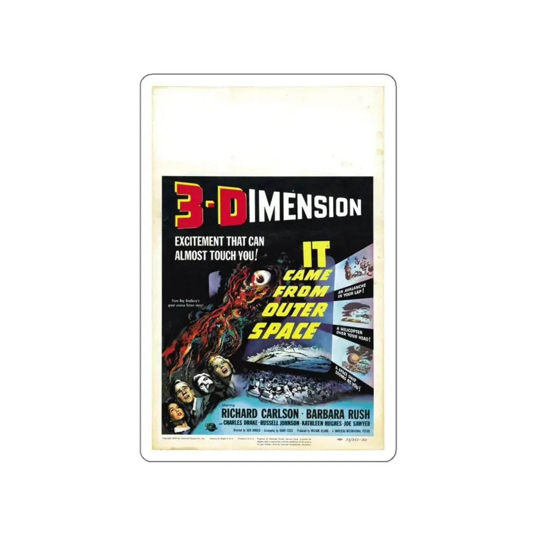 IT CAME FROM OUTER SPACE 1953 Movie Poster STICKER Vinyl Die-Cut Decal 4 Inch - The Sticker Space