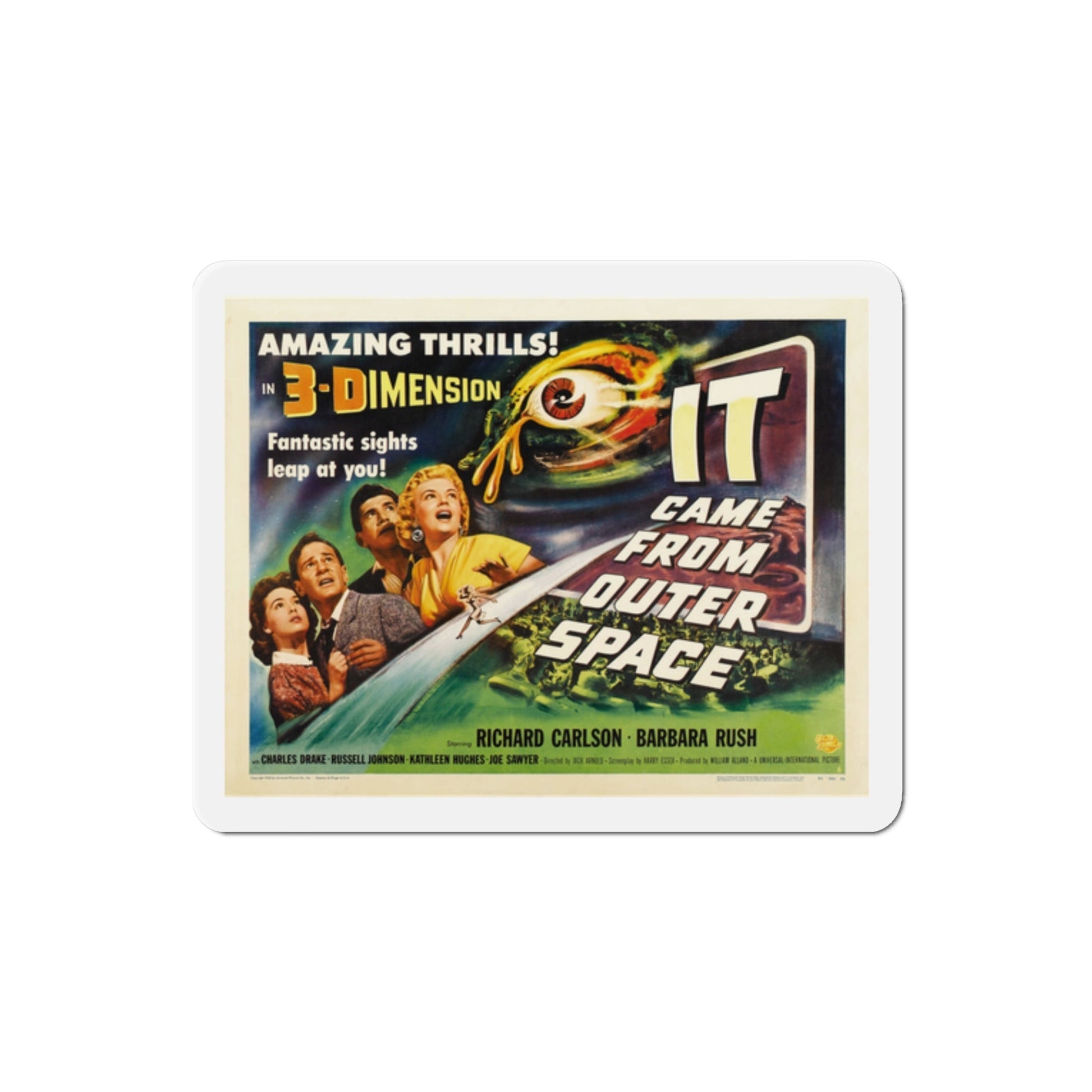 It Came from Outer Space 1953 v3 Movie Poster Die-Cut Magnet-2 Inch-The Sticker Space