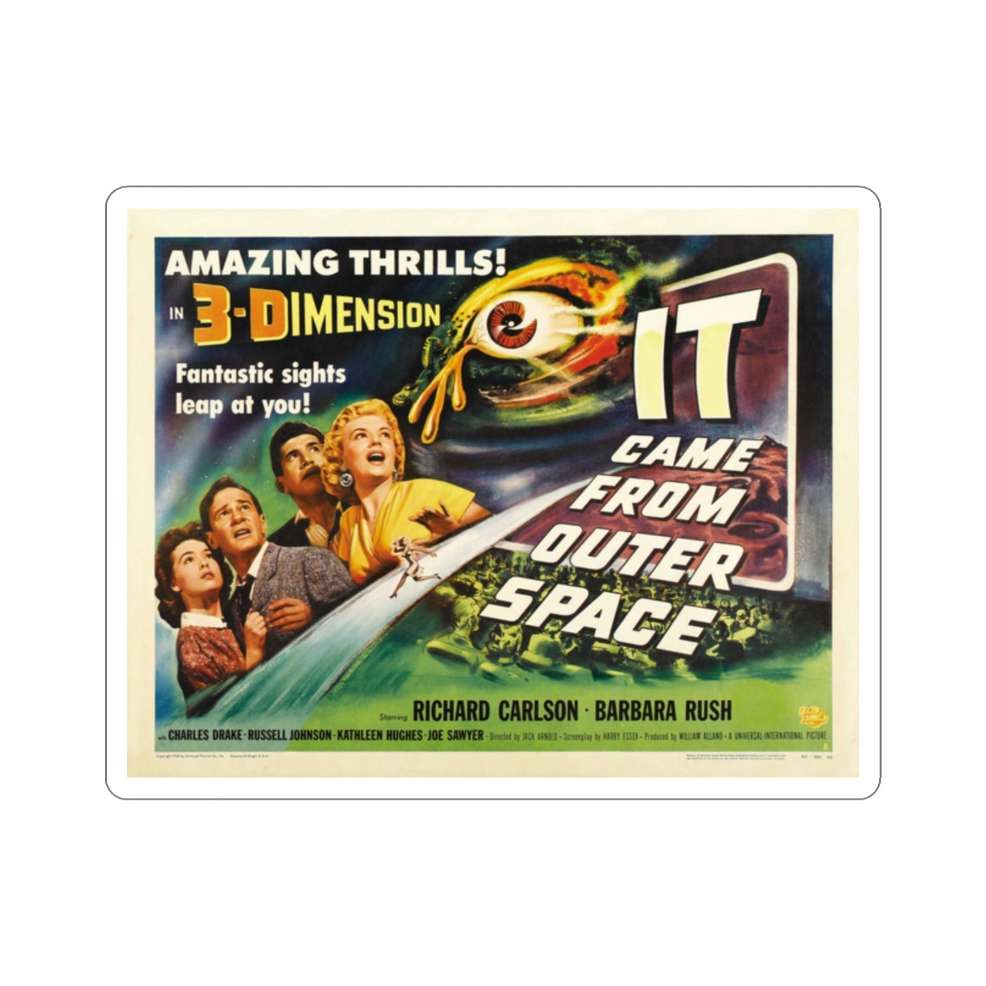 It Came from Outer Space 1953 v3 Movie Poster STICKER Vinyl Die-Cut Decal-2 Inch-The Sticker Space