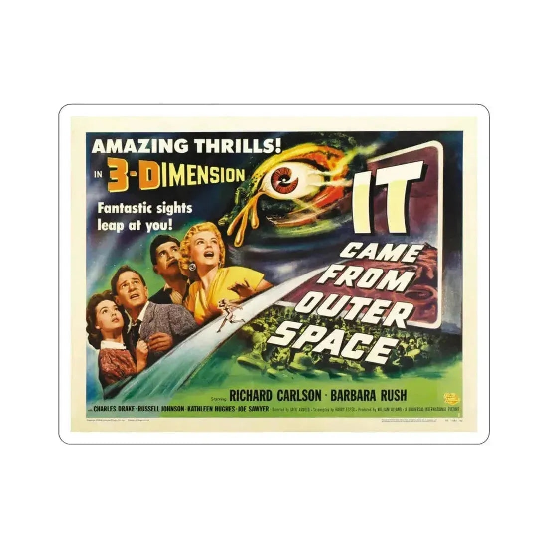 It Came from Outer Space 1953 v3 Movie Poster STICKER Vinyl Die-Cut Decal 3 Inch - The Sticker Space