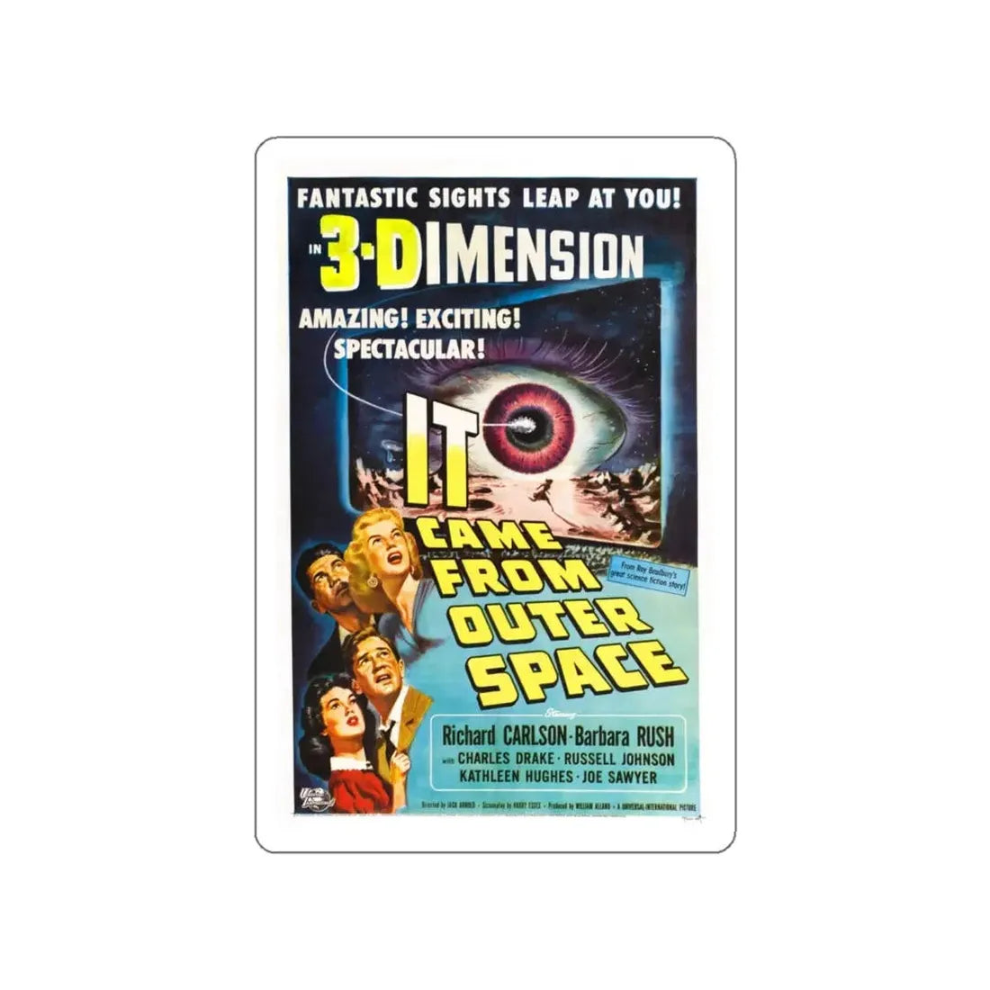 IT CAME FROM OUTER SPACE (3) 1953 Movie Poster STICKER Vinyl Die-Cut Decal - The Sticker Space