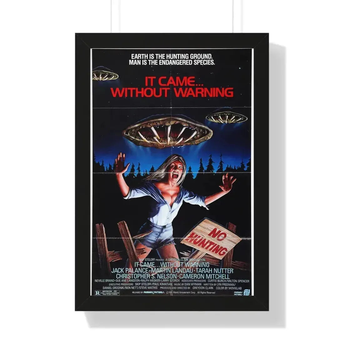 IT CAME... WITHOUT WARNING 1980 - Framed Movie Poster 16″ x 24″ Black - The Sticker Space