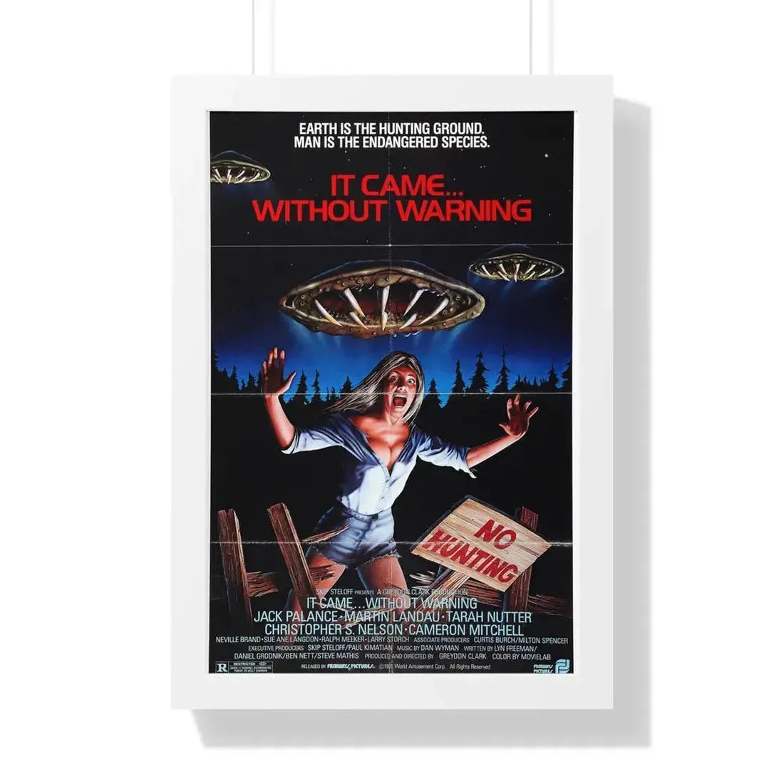 IT CAME... WITHOUT WARNING 1980 - Framed Movie Poster 16″ x 24″ White - The Sticker Space