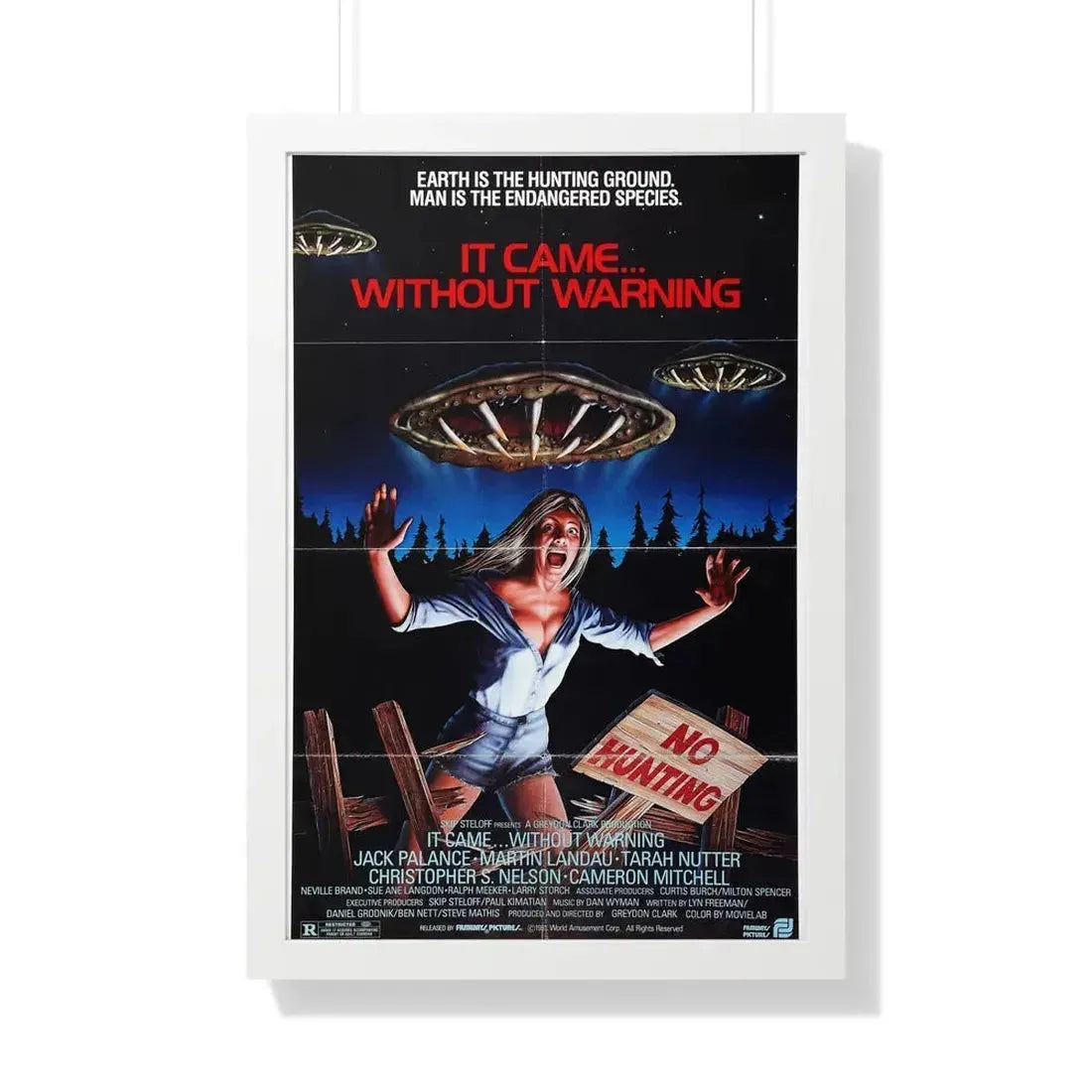 IT CAME... WITHOUT WARNING 1980 - Framed Movie Poster 20" x 30" White - The Sticker Space
