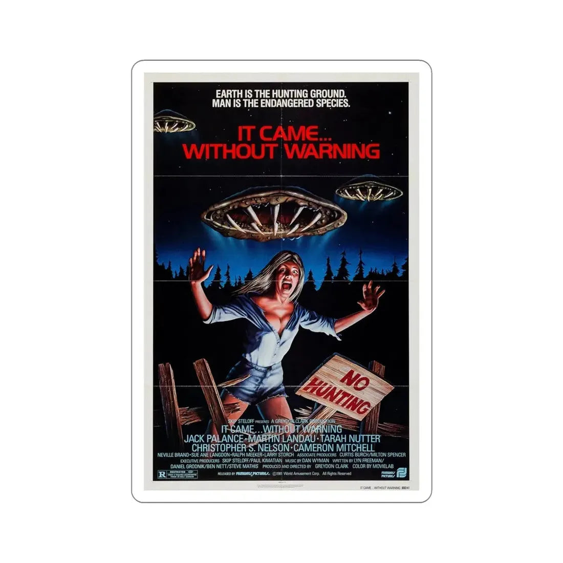 It Came Without Warning 1980 Movie Poster STICKER Vinyl Die-Cut Decal - The Sticker Space
