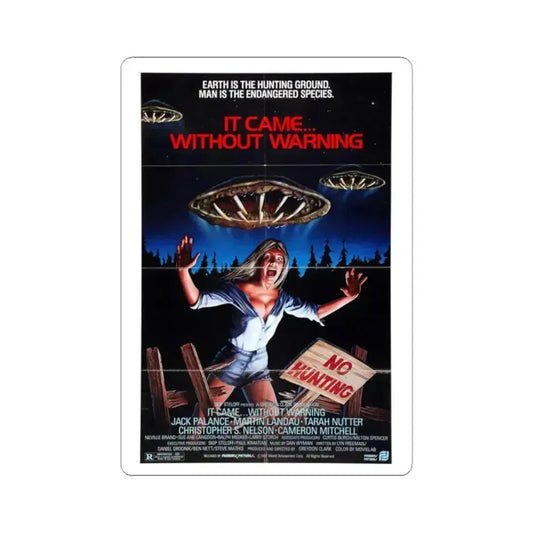 IT CAME... WITHOUT WARNING 1980 Movie Poster - STICKER Vinyl Kiss-Cut Decal 2 Inch White - The Sticker Space