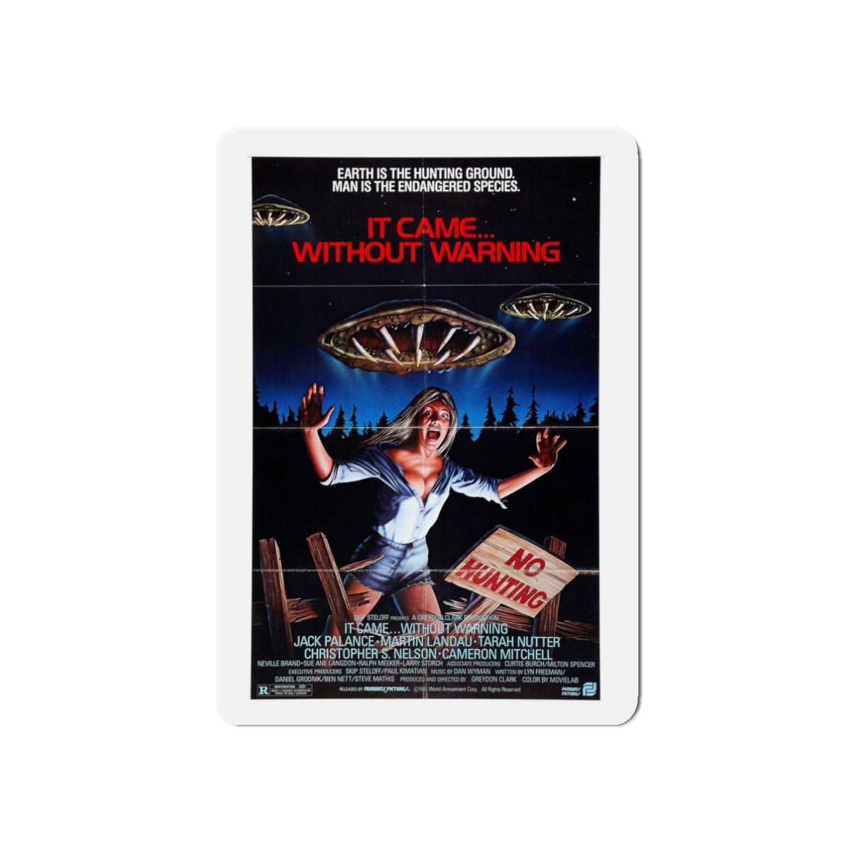 IT CAME... WITHOUT WARNING 1980 Movie Poster - Refrigerator Magnet-3" x 3"-The Sticker Space