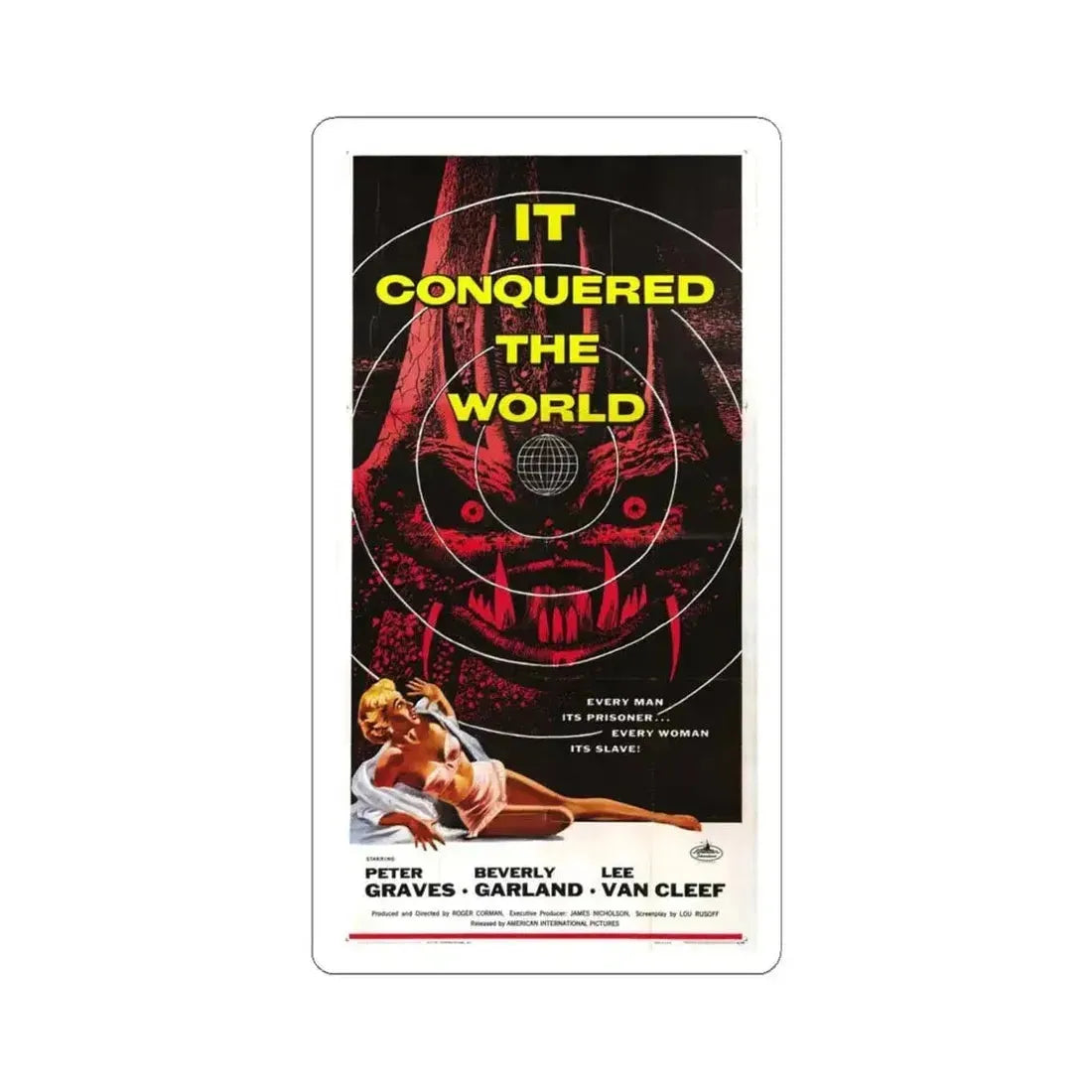 IT CONQUERED THE WORLD (2) 1956 Movie Poster - STICKER Vinyl Kiss-Cut Decal 6 Inch White - The Sticker Space