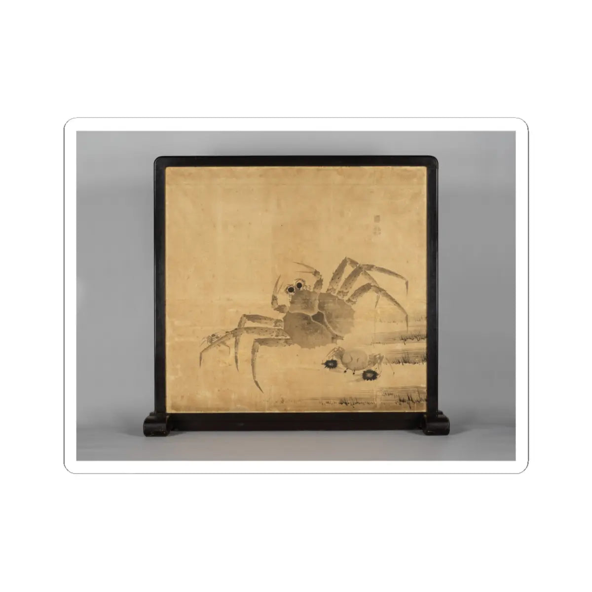Itō Jakuchū 伊藤若冲 - Crabs and Peonies - mid-18th century, before 1766 v2 - STICKER Vinyl Kiss-Cut Decal